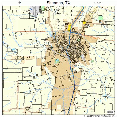 street map of sherman tx.